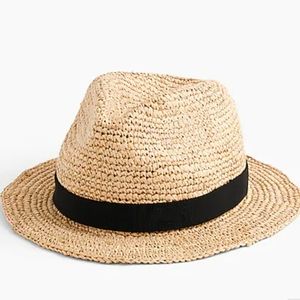 J Crew 100% raffia straw packable hat